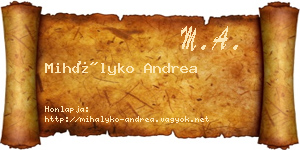 Mihályko Andrea névjegykártya